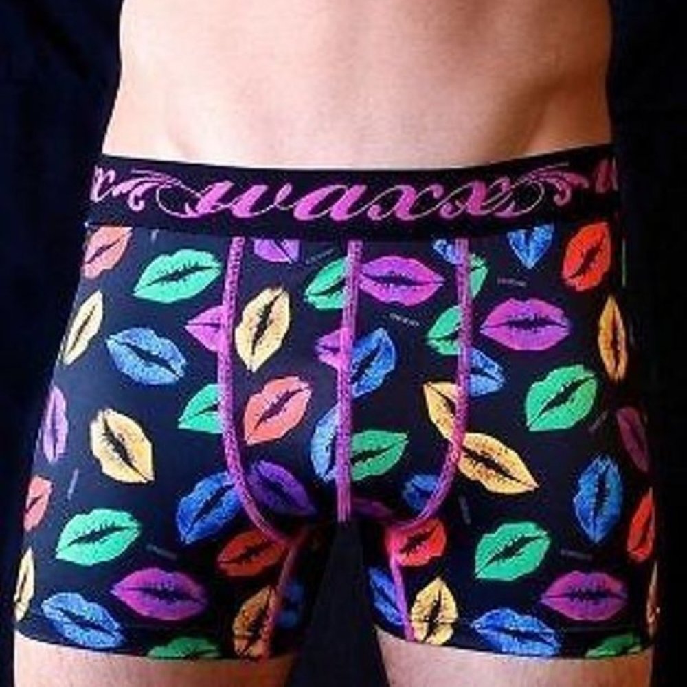 WAXX Underwear Colorful Kiss Lips Men's Boxer Short Microsoft Fabric